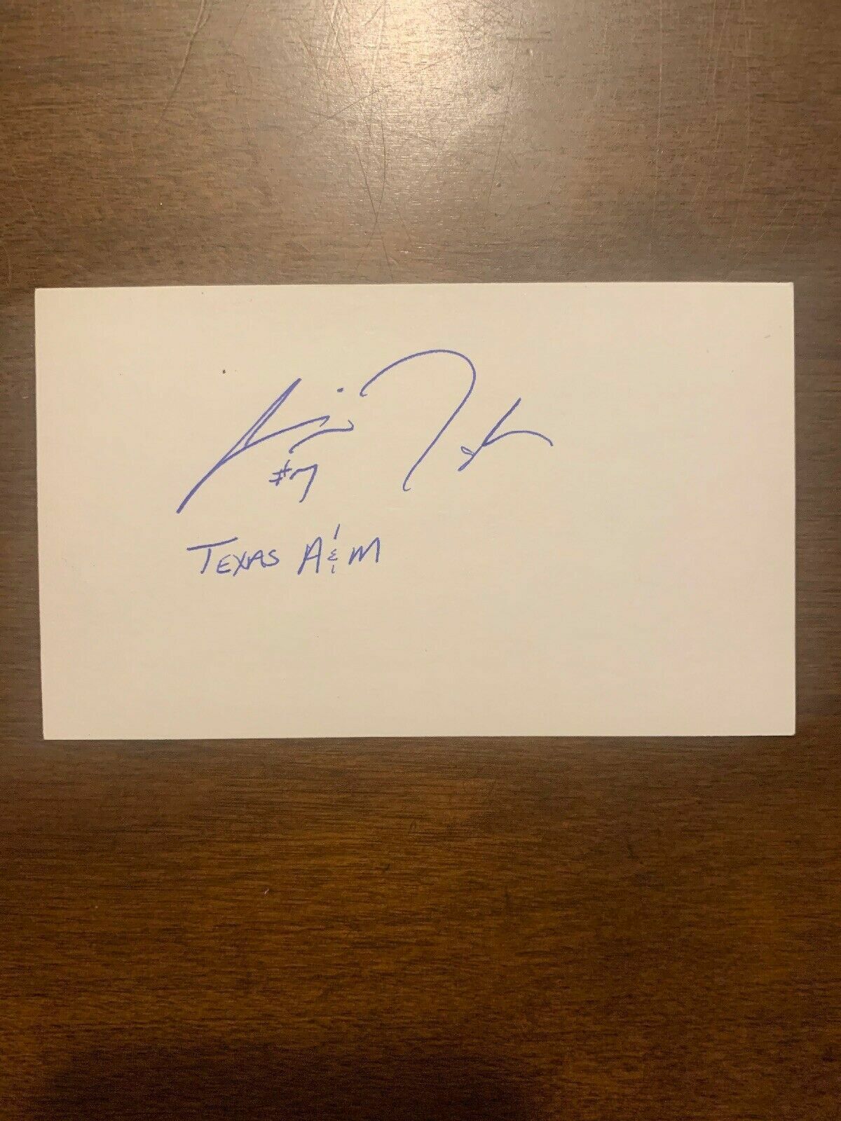 CHRIS TAYLOR - TEXAS A&M FOOTBALL - AUTHENTIC AUTOGRAPH SIGNED INDEX -B1651