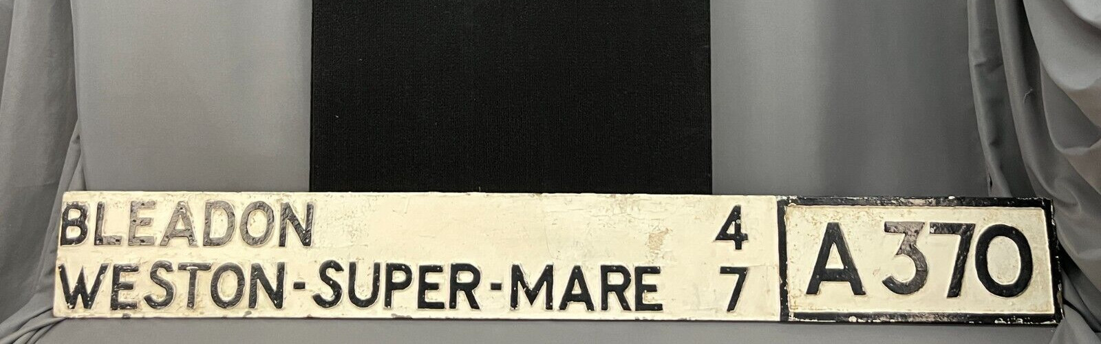 Antique Cast Iron Road Sign A 370 BLEADON WESTON -SUPER-MARE 47 ~ 59 Antique Cast Iron Road Sign A 370 BLEADON WESTON -SUPER-MARE 47 ~ 59