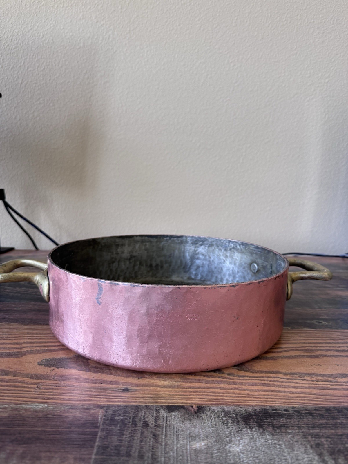 Antique Gaillard French Copper Pot – Handcrafted Paris Culinary Copper – 12”