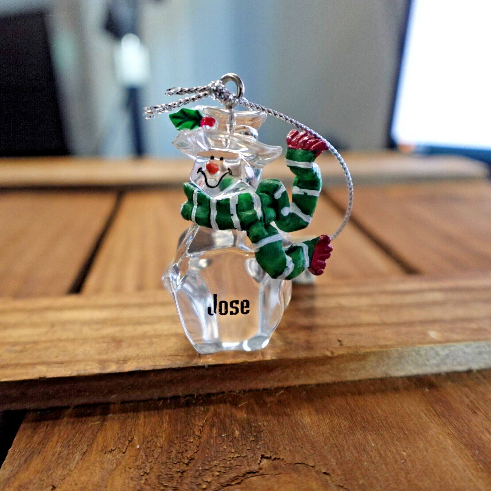 Jose Clear Snowman Christmas Ornament Personalized Name Gift