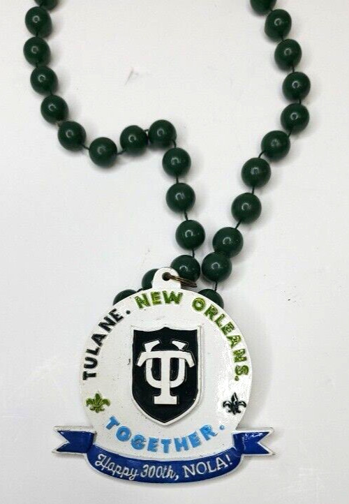 Rare 2018 Tulane University 300th Year Anniversary Pendant W/Beaded Necklace Rare 2018 Tulane University 300th Year Anniversary Pendant W/Beaded Necklace