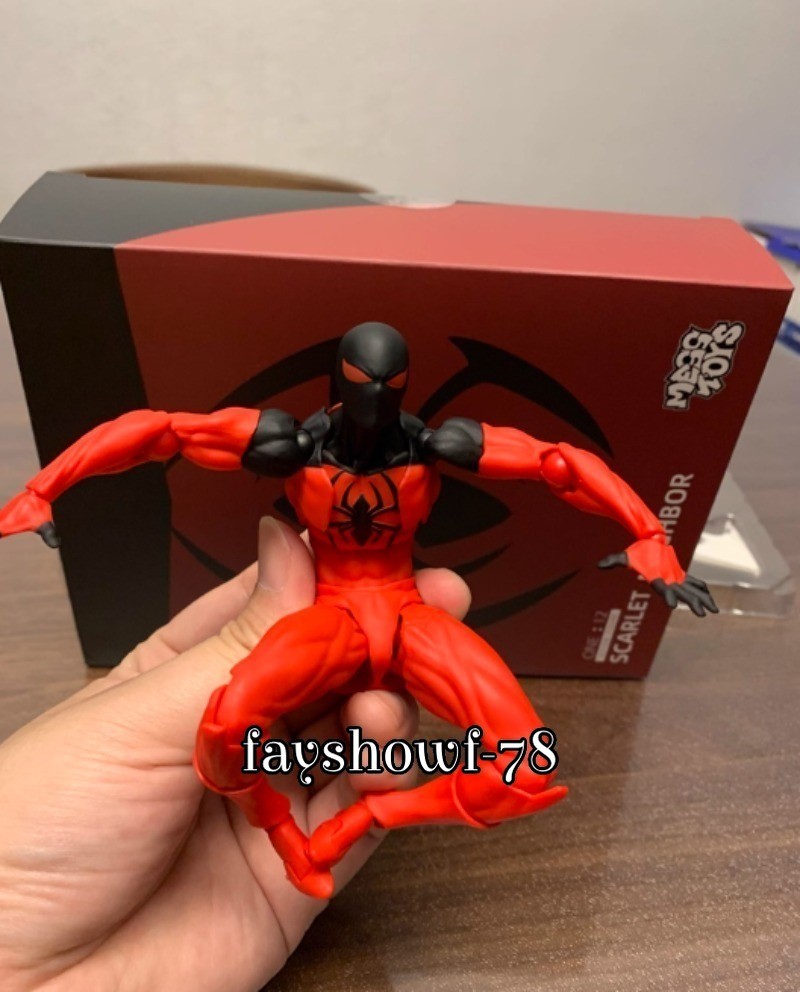 MESS TOYS Symbiote Spider-Man 1/12 Red Suit Action Figure Collectible Model Gift