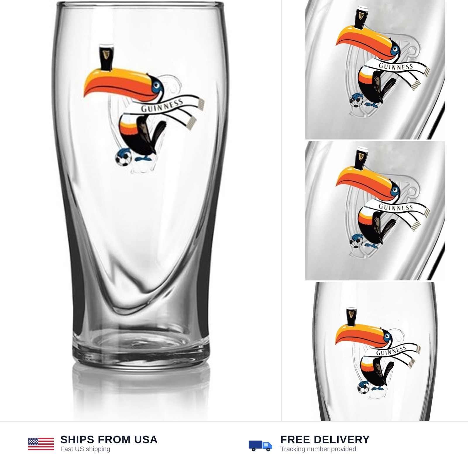 Guinness Gravity Pint Glass 20oz, 2026 Soccer Toucan Design, Special Edition ... Guinness Gravity Pint Glass 20oz, 2026 Soccer Toucan Design, Special Edition ...