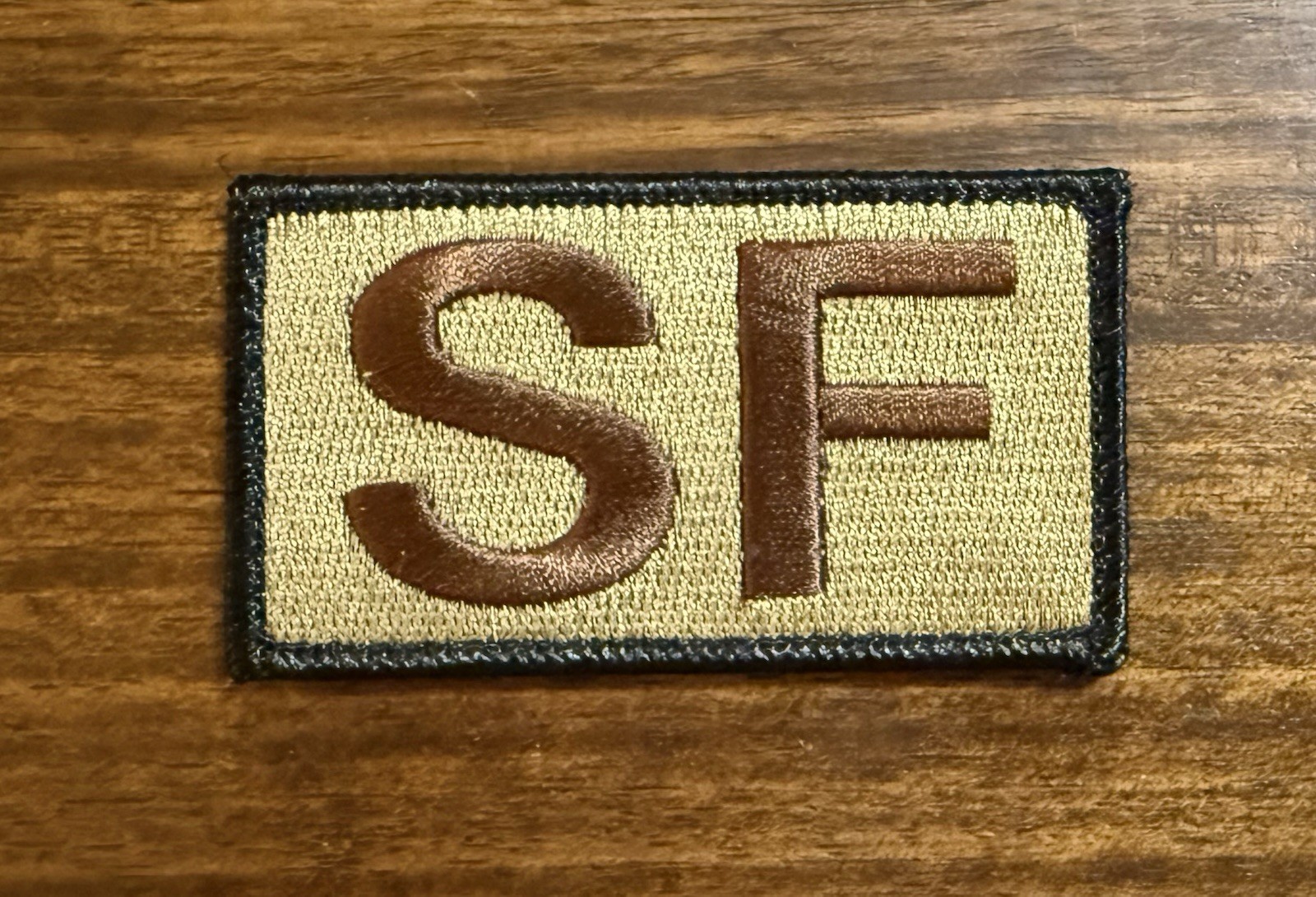 USAF SF Duty Identifier With Black Boarder Patch OCP Security Forces Hook Back USAF SF Duty Identifier With Black Boarder Patch OCP Security Forces Hook Back