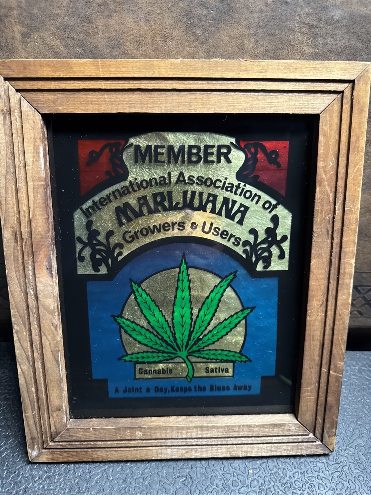 Vtg International Association Marijuana Growers & Users Carnival Prize Mirror Vtg International Association Marijuana Growers & Users Carnival Prize Mirror