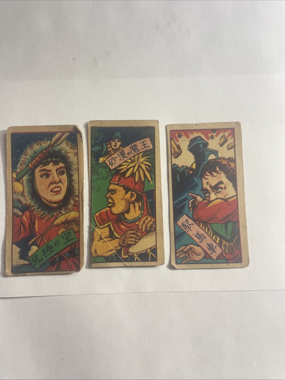 Vintage 1950s Japanese Menko Cards Lot of 3 Showa Retro Manga Comic Art Rare Vintage 1950s Japanese Menko Cards Lot of 3 Showa Retro Manga Comic Art Rare