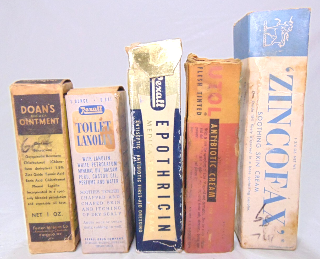 ANTIQUE 20s-30’s? TUBES in ORIGIONAL BOXES  Creams & Ointments 5 tubes total