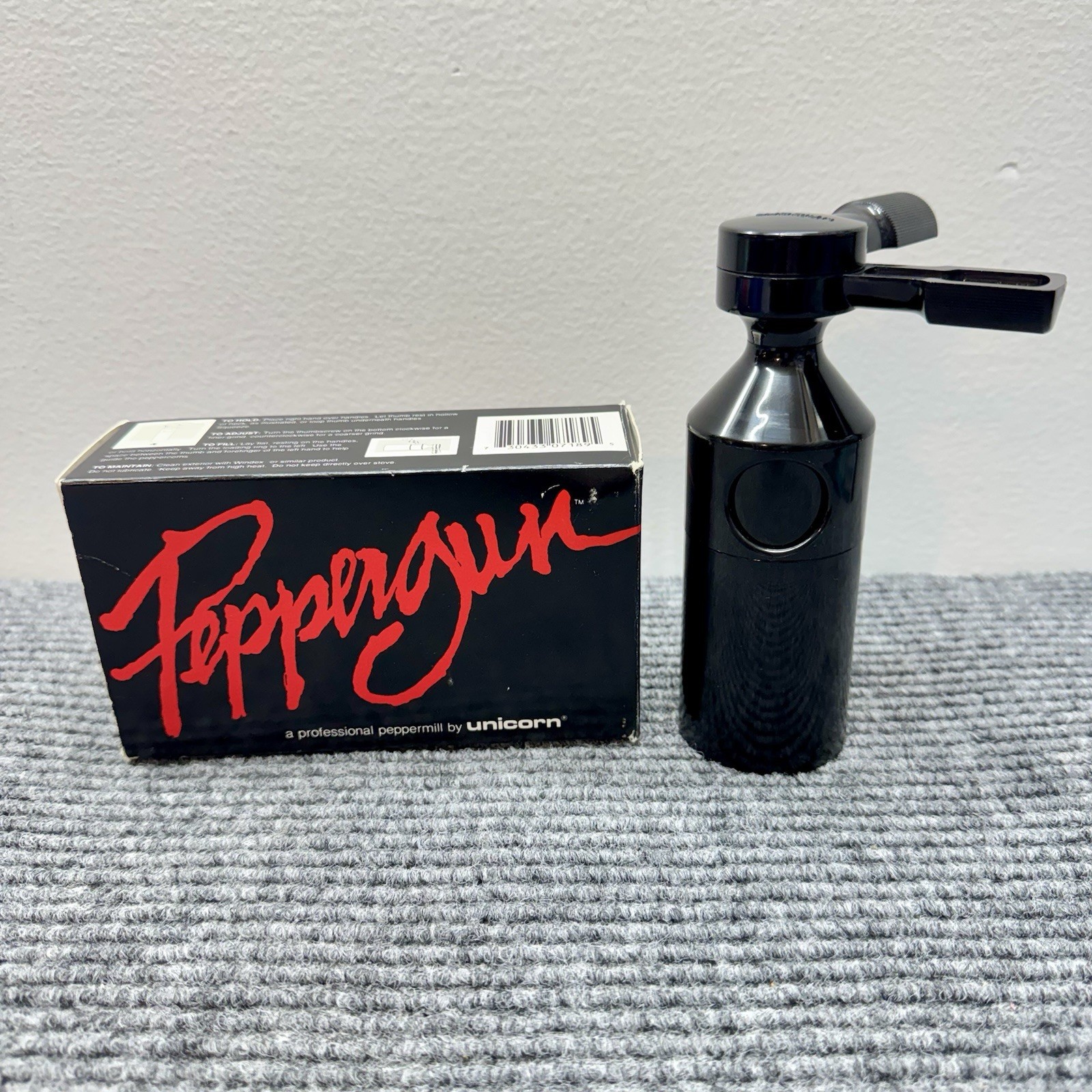 Vintage Unicorn Peppergun Tom David Nantucket Pepper Mill Original Box Unused Vintage Unicorn Peppergun Tom David Nantucket Pepper Mill Original Box Unused