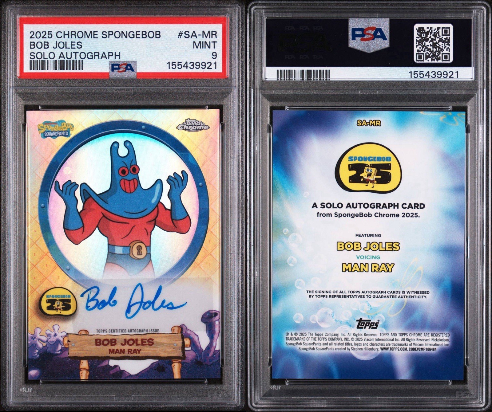 2025 TOPPS CHROME SPONGEBOB 25TH ANNIVERSARY SOLO AUTOGRAPHS MAN RAY PSA 9 2025 TOPPS CHROME SPONGEBOB 25TH ANNIVERSARY SOLO AUTOGRAPHS MAN RAY PSA 9