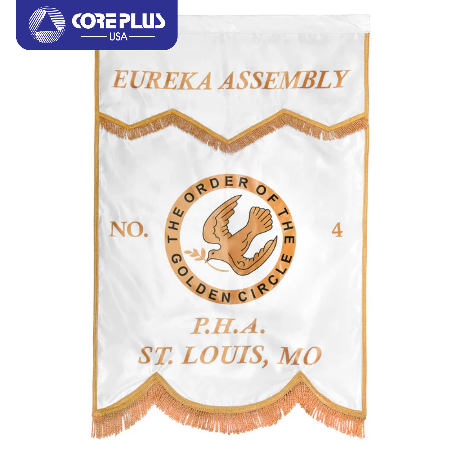 Masonic Order of The Golden Circle Banner Printed Gold Braid Fringe 30 Masonic Order of The Golden Circle Banner Printed Gold Braid Fringe 30