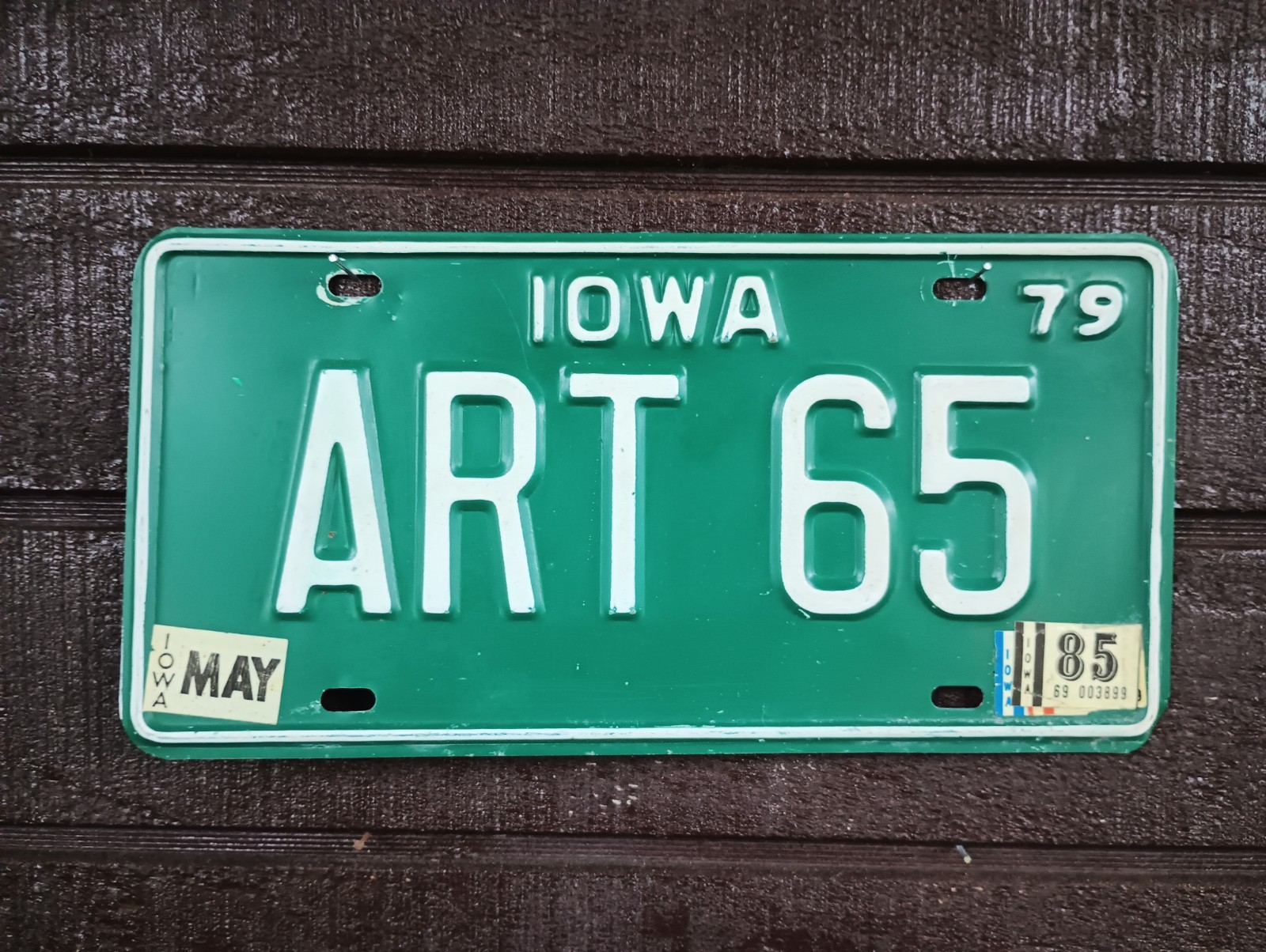 1979 Iowa Art 65 Vanity Expired Collectible License Plate Car Tag
