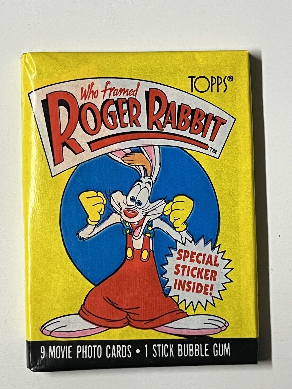 1988 Topps Who Framed Roger Rabbit Cards, 1 Sealed Wax PACK From Box, 9 Cards
