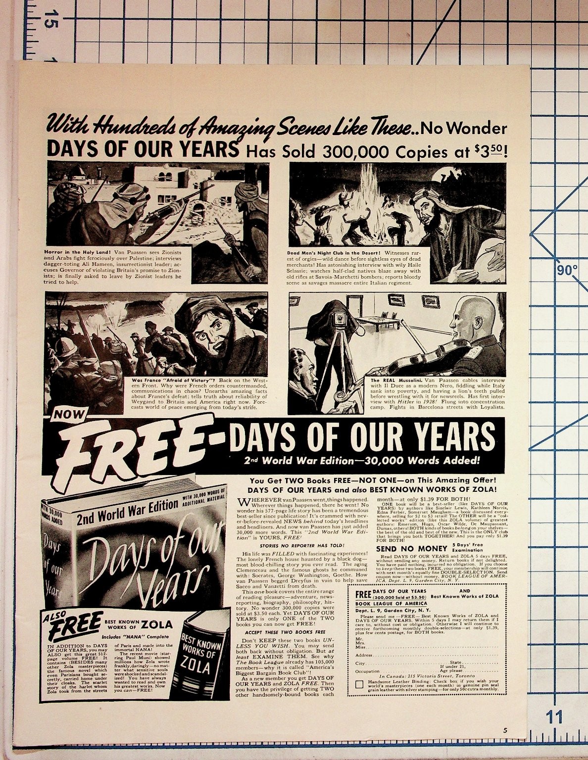 1940s Days of Our Years Book Ad WWII Palestine Haile Selassie Zola Ephemera 1940s Days of Our Years Book Ad WWII Palestine Haile Selassie Zola Ephemera