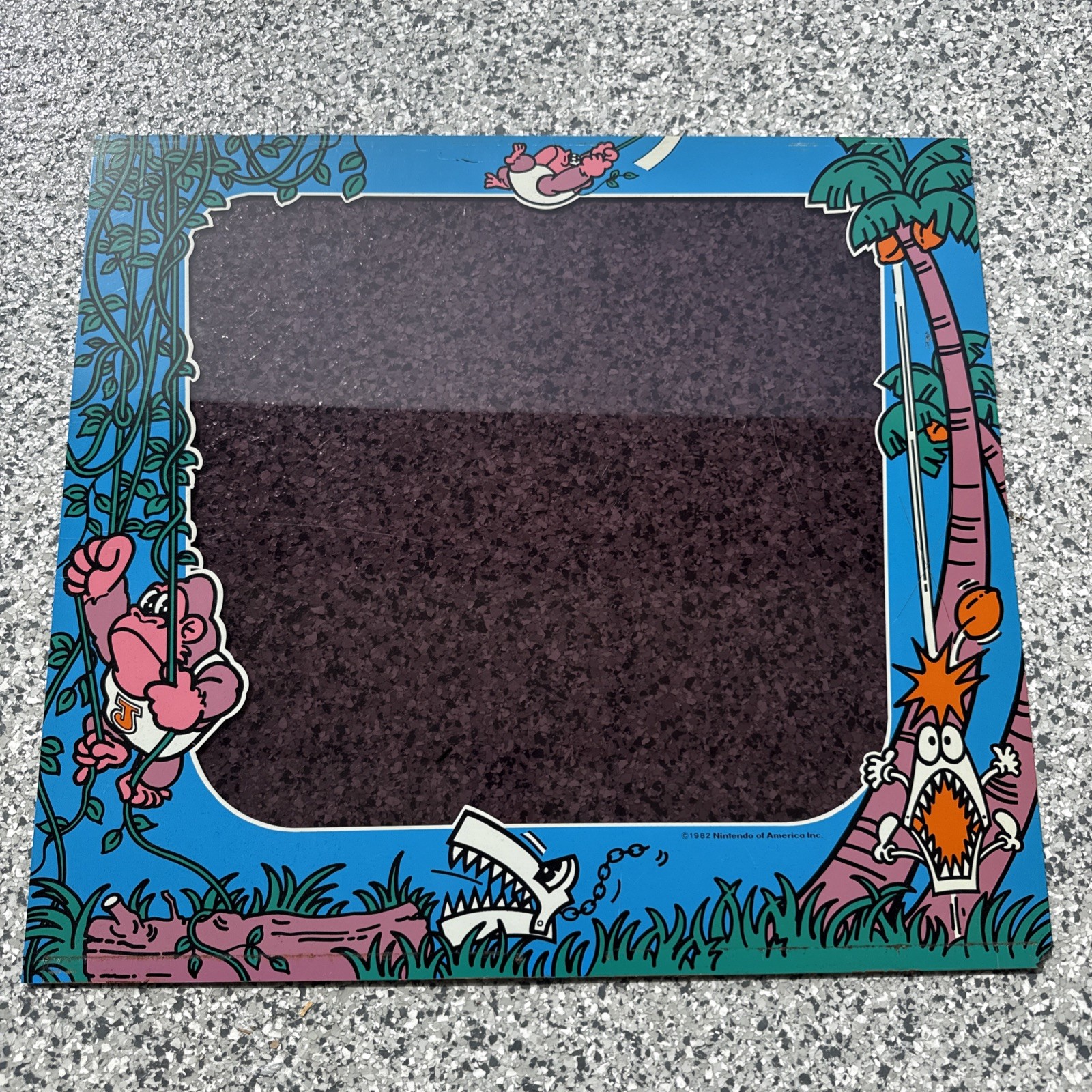 Vintage 1982 Donkey Kong Jr Nintendo Video Game Arcade Bezel Vintage 1982 Donkey Kong Jr Nintendo Video Game Arcade Bezel