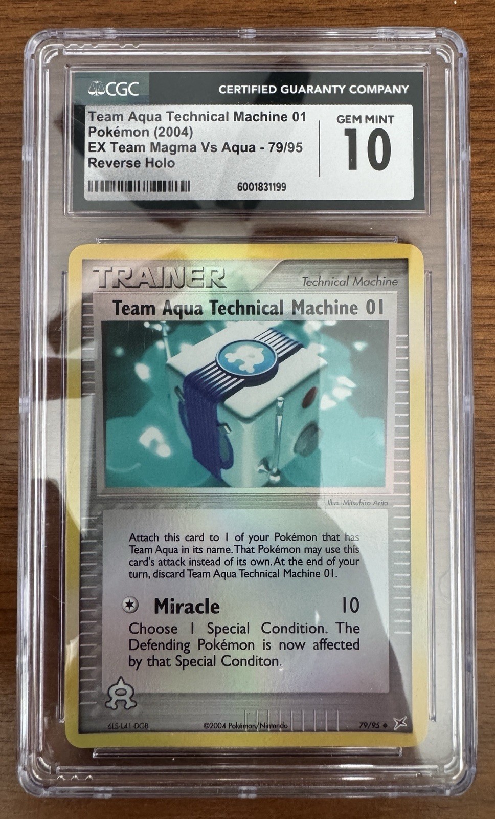 Pokémon 2004 EX Team Magma vs Aqua Team Aqua TM 01 79/95 Reverse Holo CGC 10 Pokémon 2004 EX Team Magma vs Aqua Team Aqua TM 01 79/95 Reverse Holo CGC 10