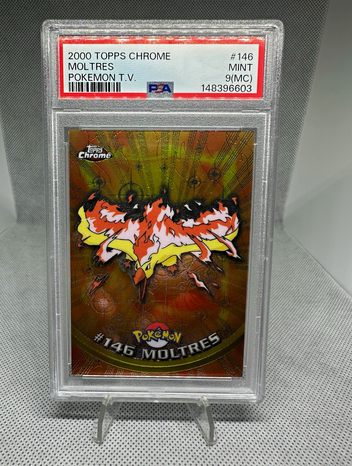 Topps Pokemon PSA 9 2000 Topps Chrome TV #146 Moltres Graded Card MISCUT Topps Pokemon PSA 9 2000 Topps Chrome TV #146 Moltres Graded Card MISCUT