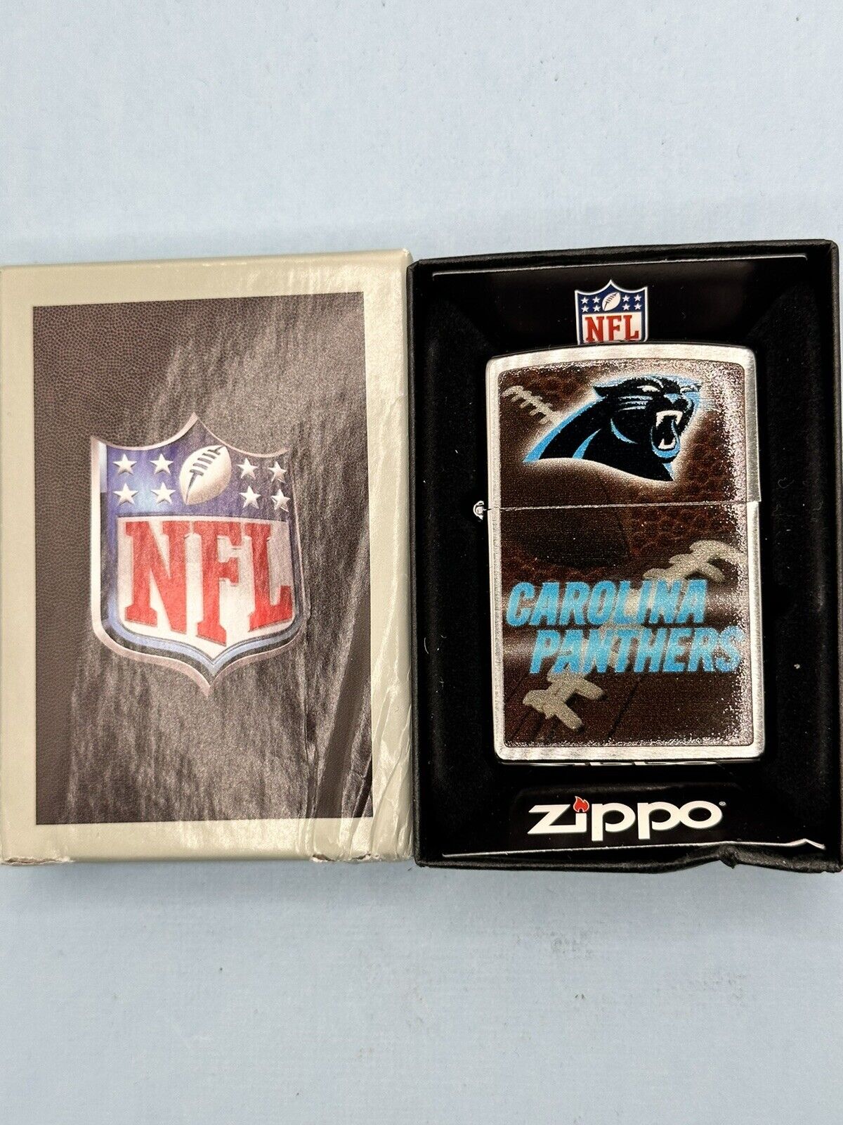 2016 Carolina Panthers NFL Chrome Zippo Lighter NEW In Box