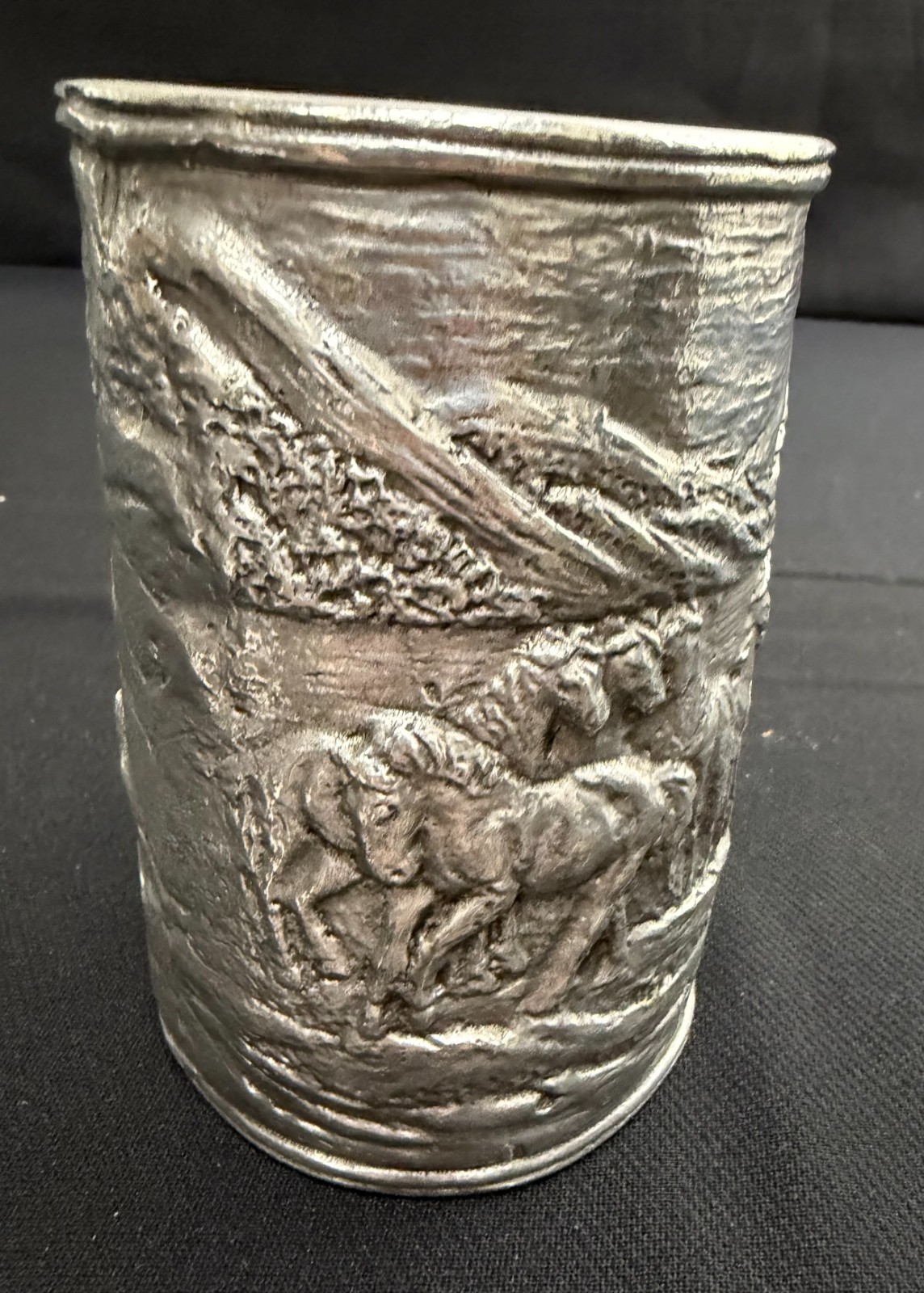 Vintage Arthur Court Wild Horses Cup Cast Aluminum 1990 4.5\ Vintage Arthur Court Wild Horses Cup Cast Aluminum 1990 4.5\