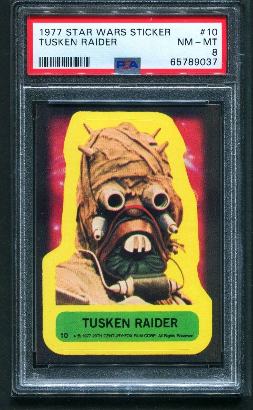 1977 Star Wars Sticker Series 1 #10 TUSKEN RAIDER PSA 8 NM-MT