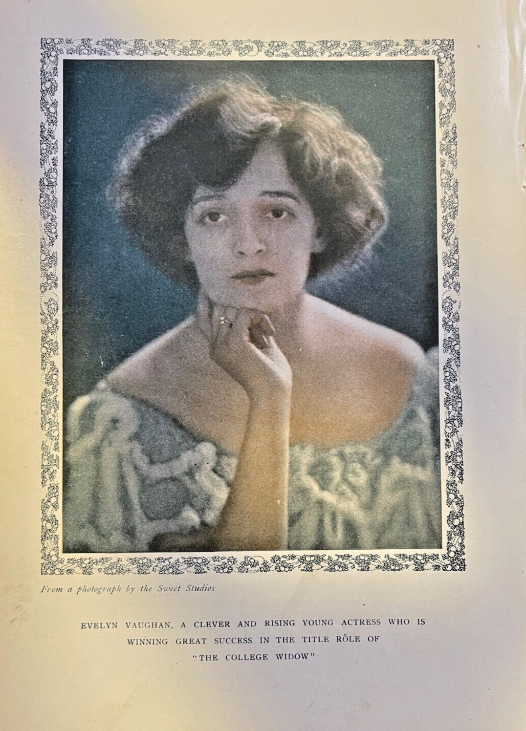 1907 Vintage Magazine Illustration Actress Evelyn Vaughan 1907 Vintage Magazine Illustration Actress Evelyn Vaughan