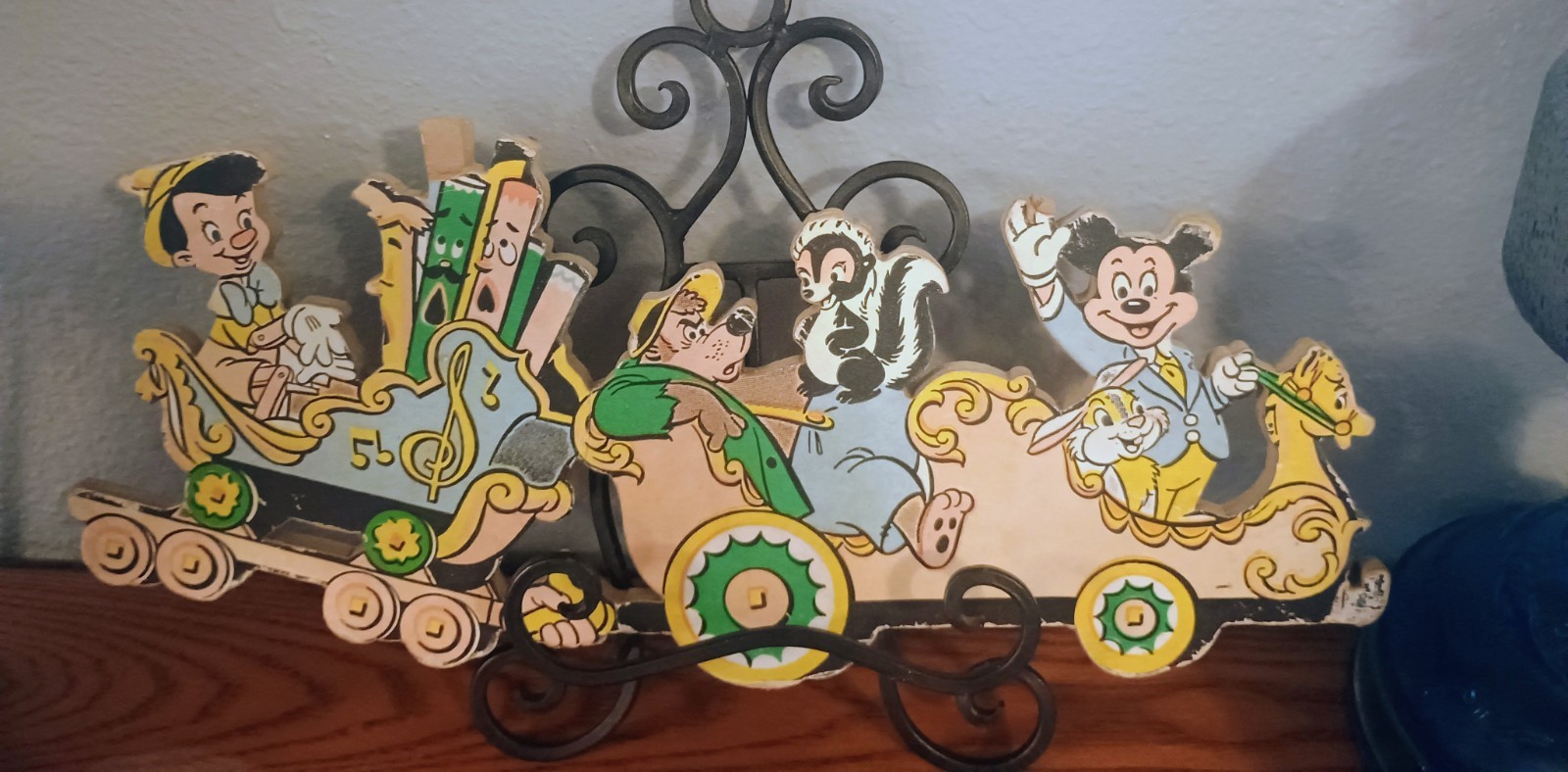 Vintage 1950s Disney Casey Jr. Train Cardboard Wall Hanging Decoration Vintage 1950s Disney Casey Jr. Train Cardboard Wall Hanging Decoration