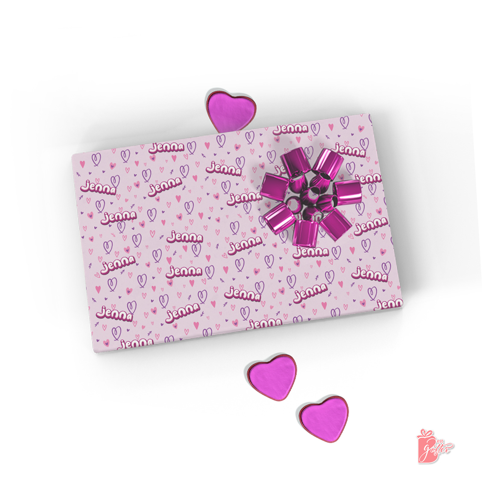 Dreamy Pastel Hearts Custom Gift Wrap