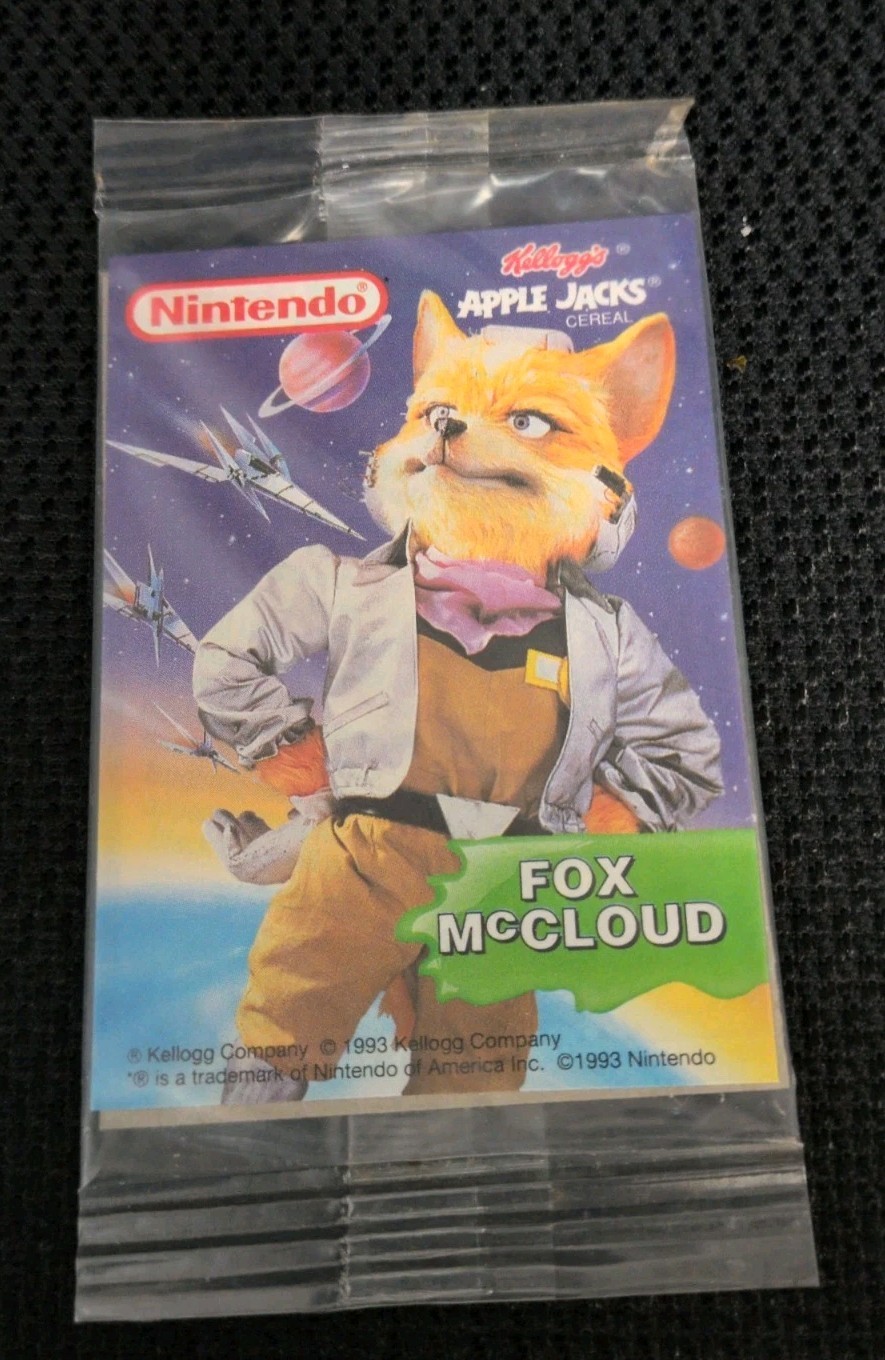 Kellogg's Apple Jacks Star Fox Fox McCloud Non-Sport Trading Card (1993) SEALED