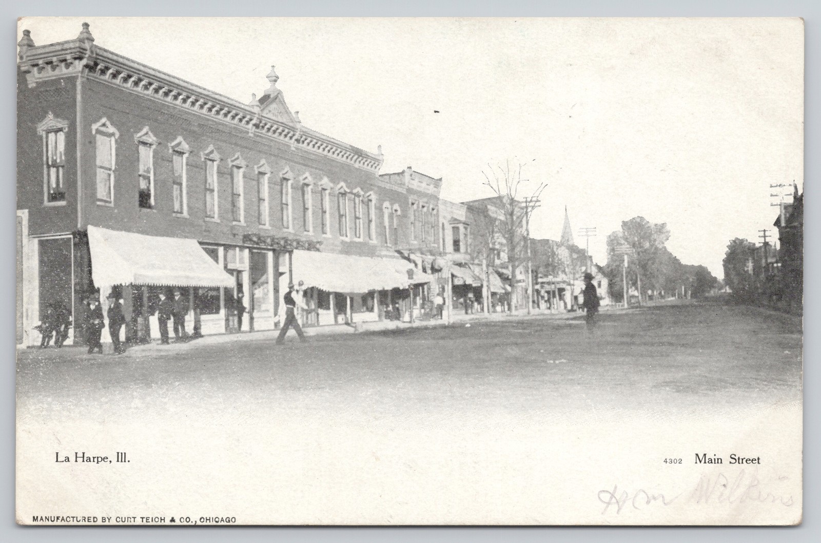 La Harpe Illinois Main Street Storefronts Postcard