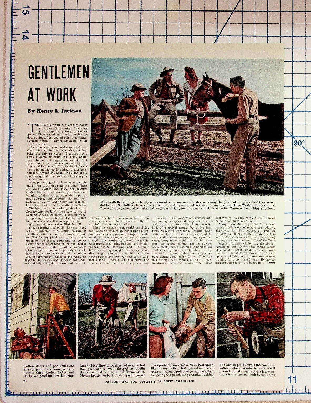 Vintage 1940s 50s Collier\'s Magazine Article Men\'s Workwear Fashion Ephemera Vintage 1940s 50s Collier\'s Magazine Article Men\'s Workwear Fashion Ephemera