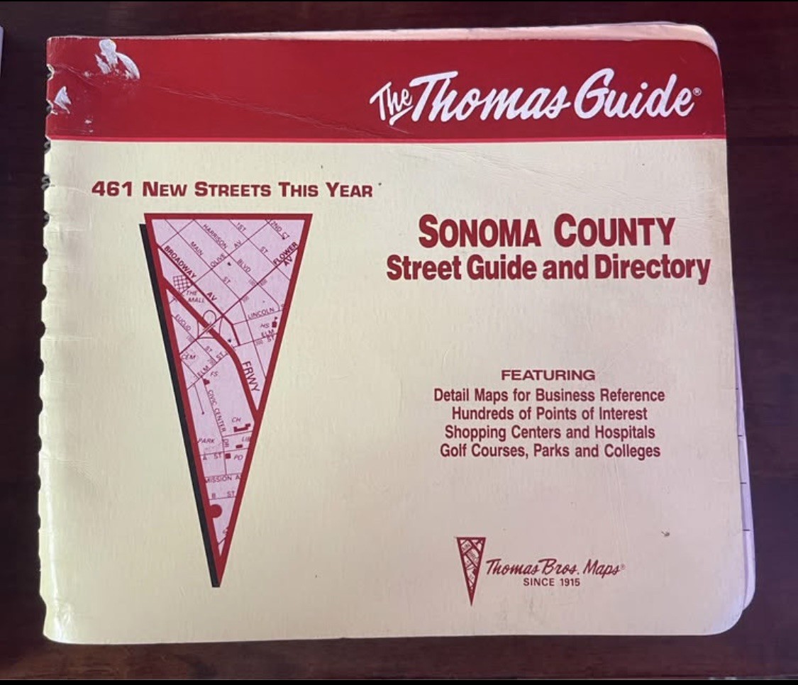 Vintage  Thomas Map Sonoma County Street Guide Directory Spiral Bound
