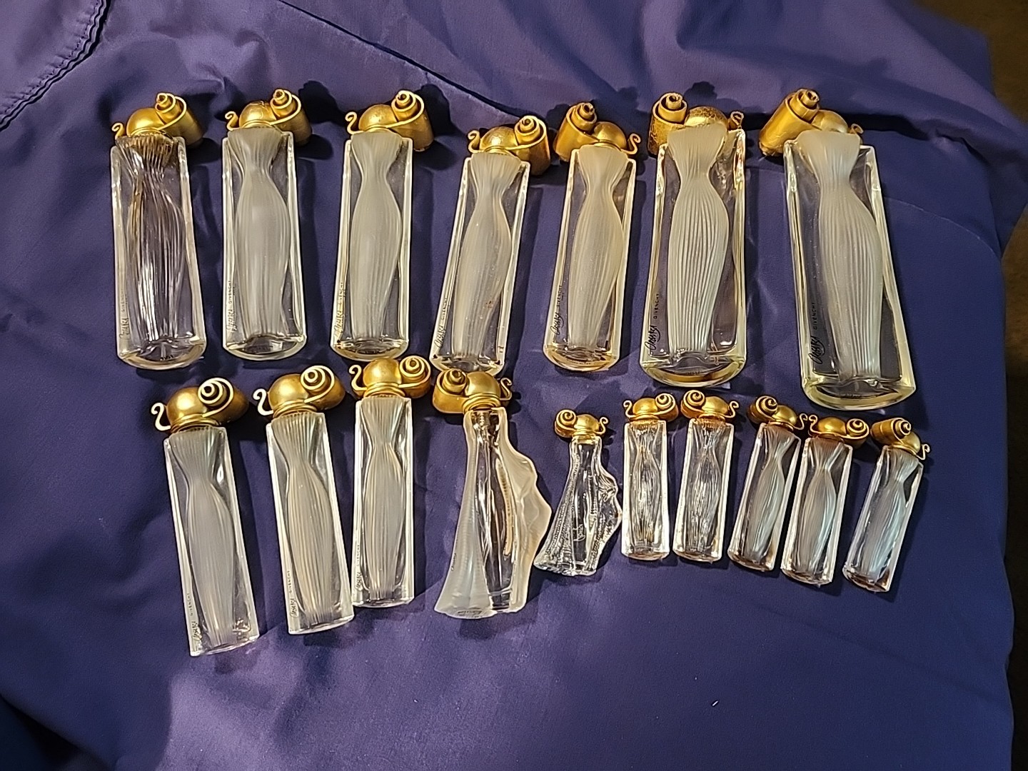 Givenchy Organza (17) Empty Perfume Bottles Gold Caps 3