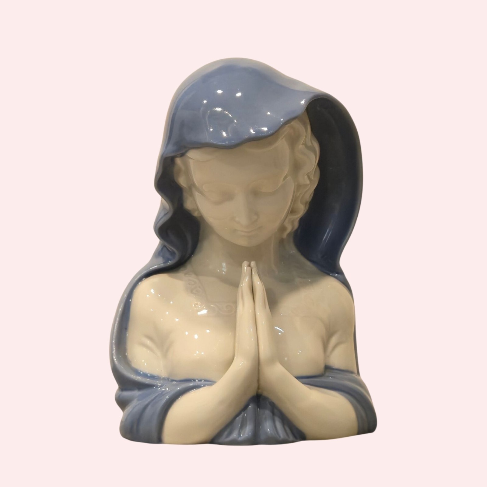 VTG German Gerold Porzellan Bavaria Porcelain Virgin Mary Praying Bust Religious