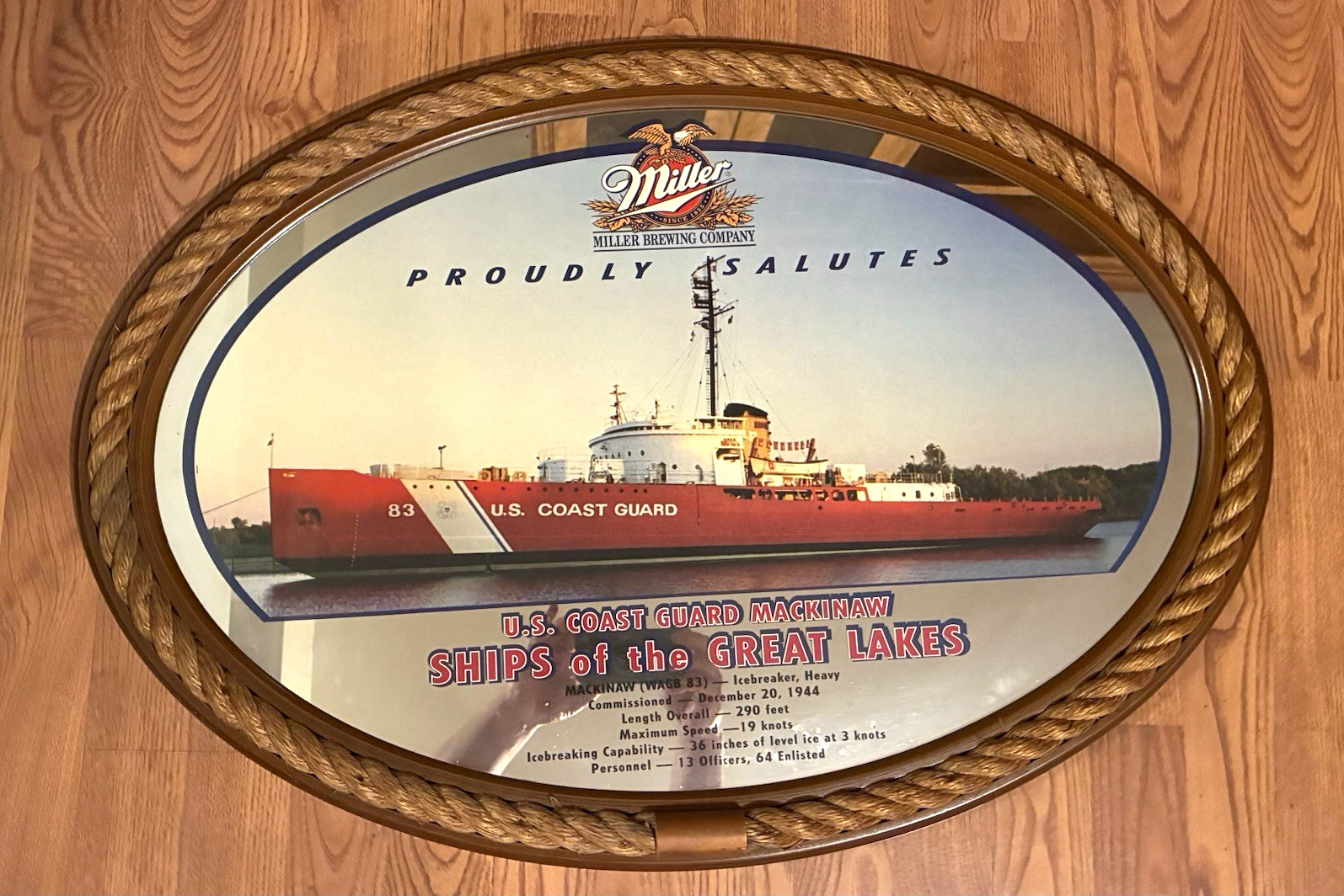 Miller U.S. Coast Guard Ships of the Great Lakes Mackinaw Wall Mirror Miller U.S. Coast Guard Ships of the Great Lakes Mackinaw Wall Mirror