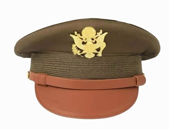 D94, Bronze 1930's-WWII US Army Officer's Visor Cap Eagle