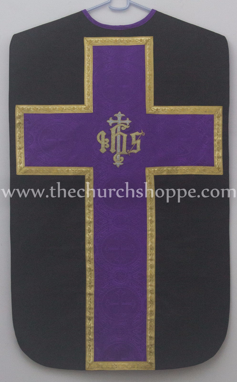 Black with violet Roman Chasuble Fiddleback Vestment  and Mass  set,Casulla