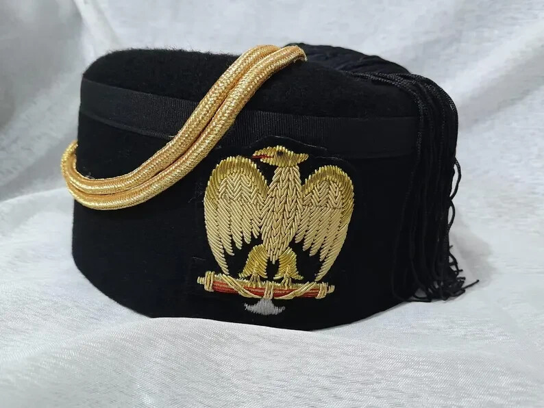 WW2 Italian Fascist High Leaders FEZ HAT Mussolini Summer Cap Merino Wool - Gold WW2 Italian Fascist High Leaders FEZ HAT Mussolini Summer Cap Merino Wool - Gold