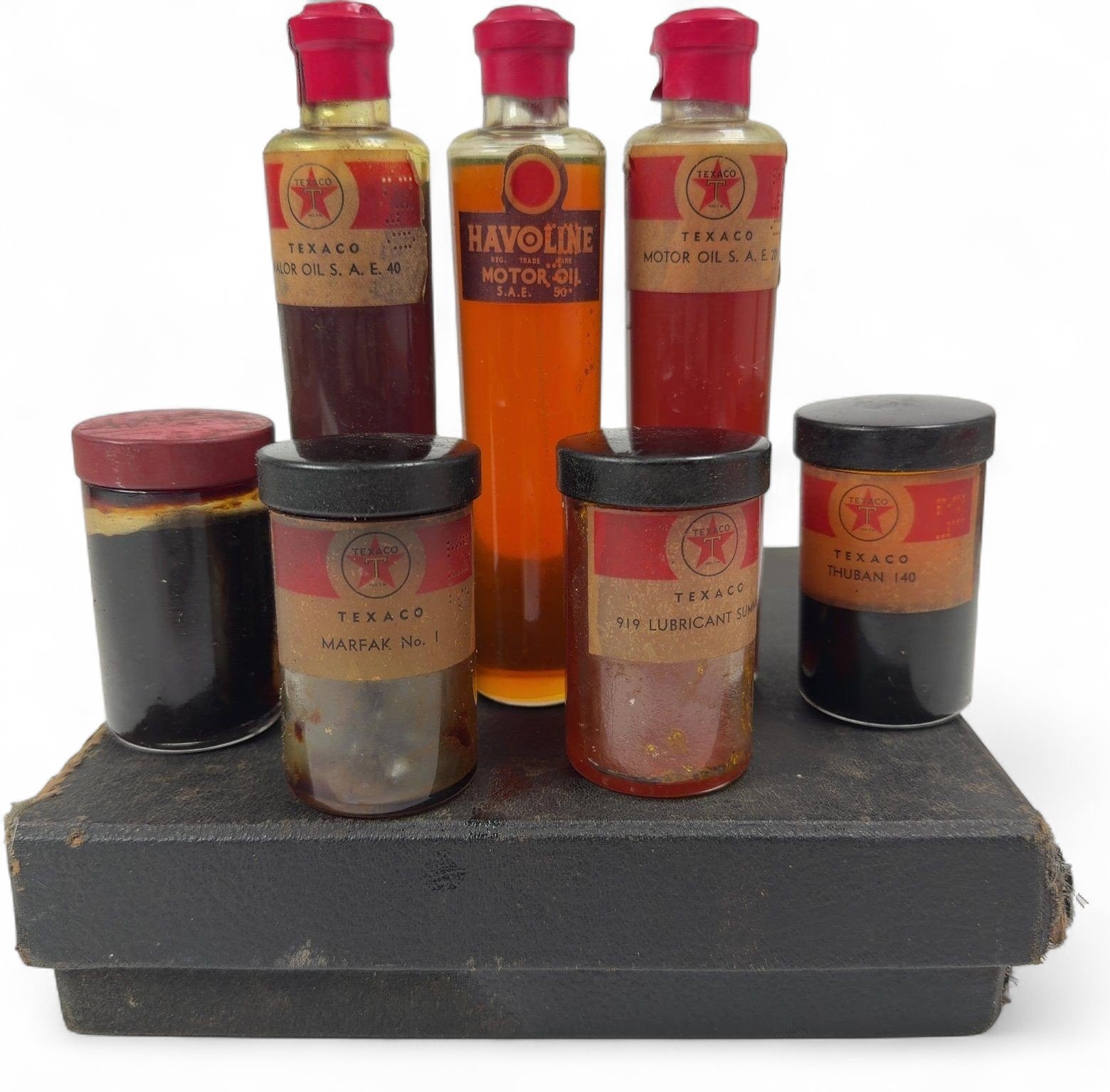 Vintage Texaco Oil Salesman Sample Kit Havoline Marfak Lubricants w/Box