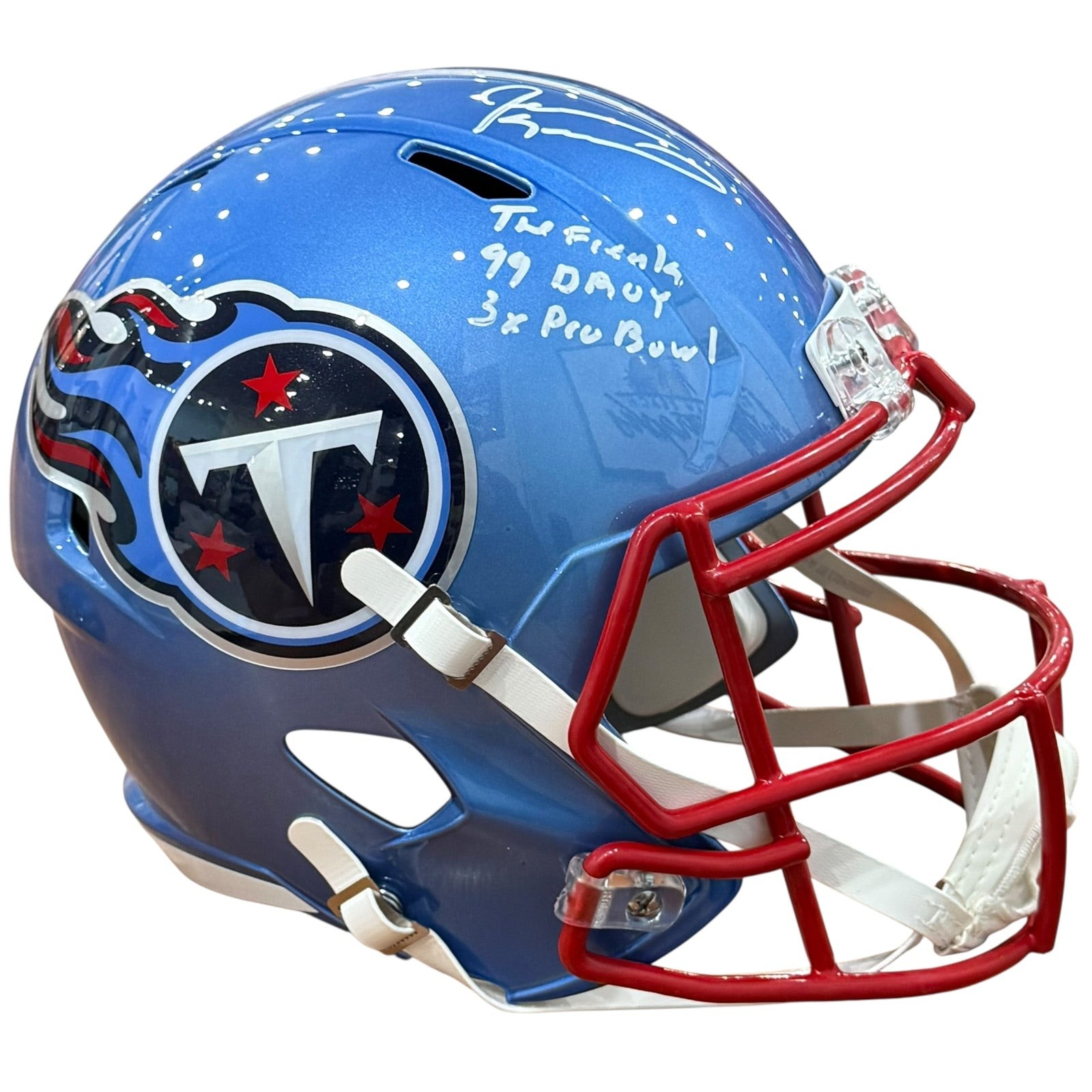 Jevon Kearse Autographed Tennessee Titans (FLASH) Deluxe Full Size Helmet w/ Jevon Kearse Autographed Tennessee Titans (FLASH) Deluxe Full Size Helmet w/