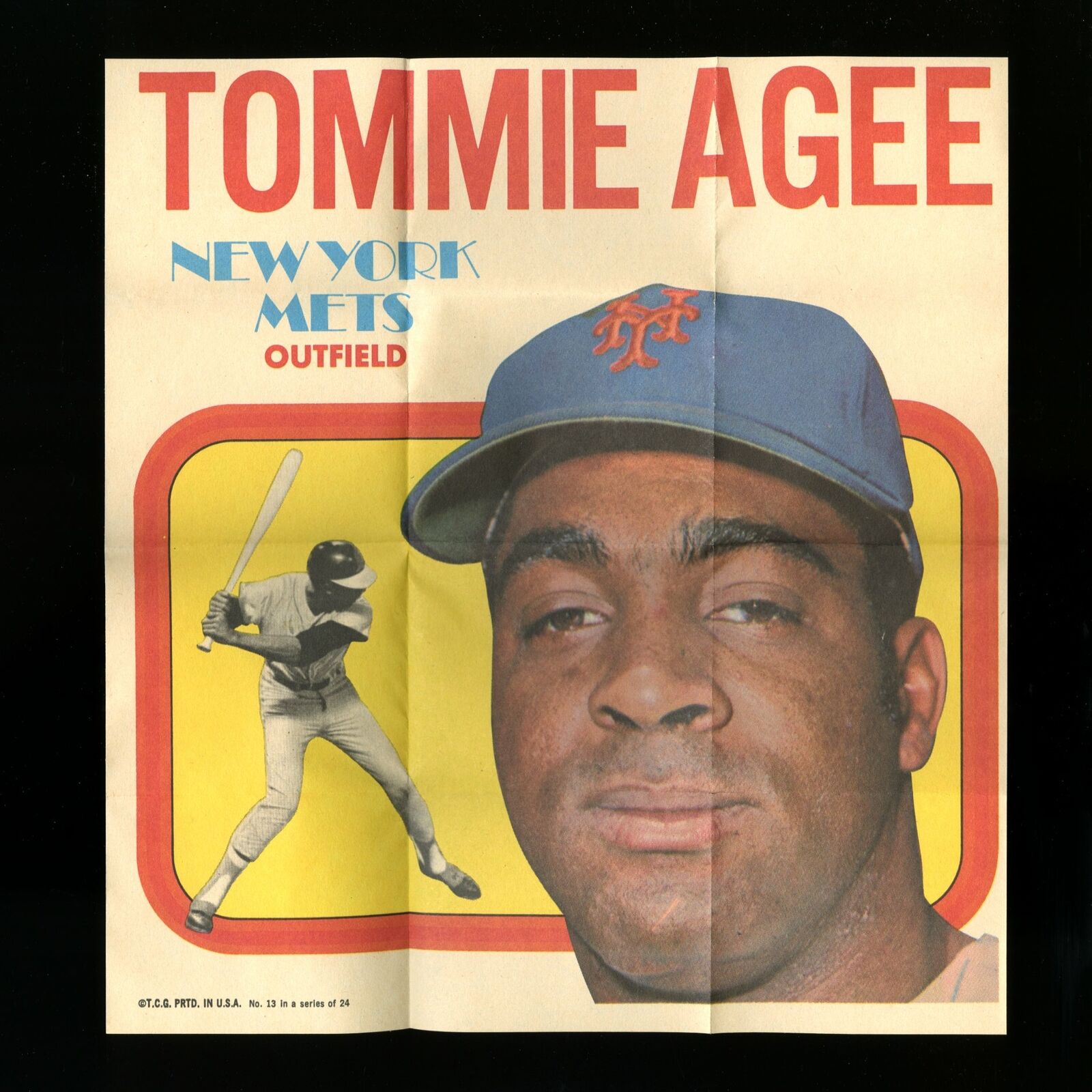 1970 Topps Posters Inserts Set Break # 13 Tommie Agee *GMCARDS*