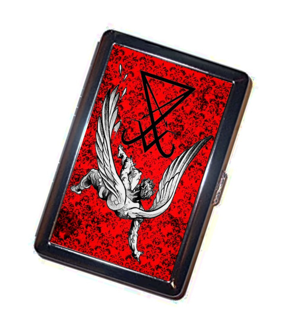 Lucifer Fallen Angel Cigarette Case Devil Handmade Satanism Metal Wallet Lucifer Fallen Angel Cigarette Case Devil Handmade Satanism Metal Wallet