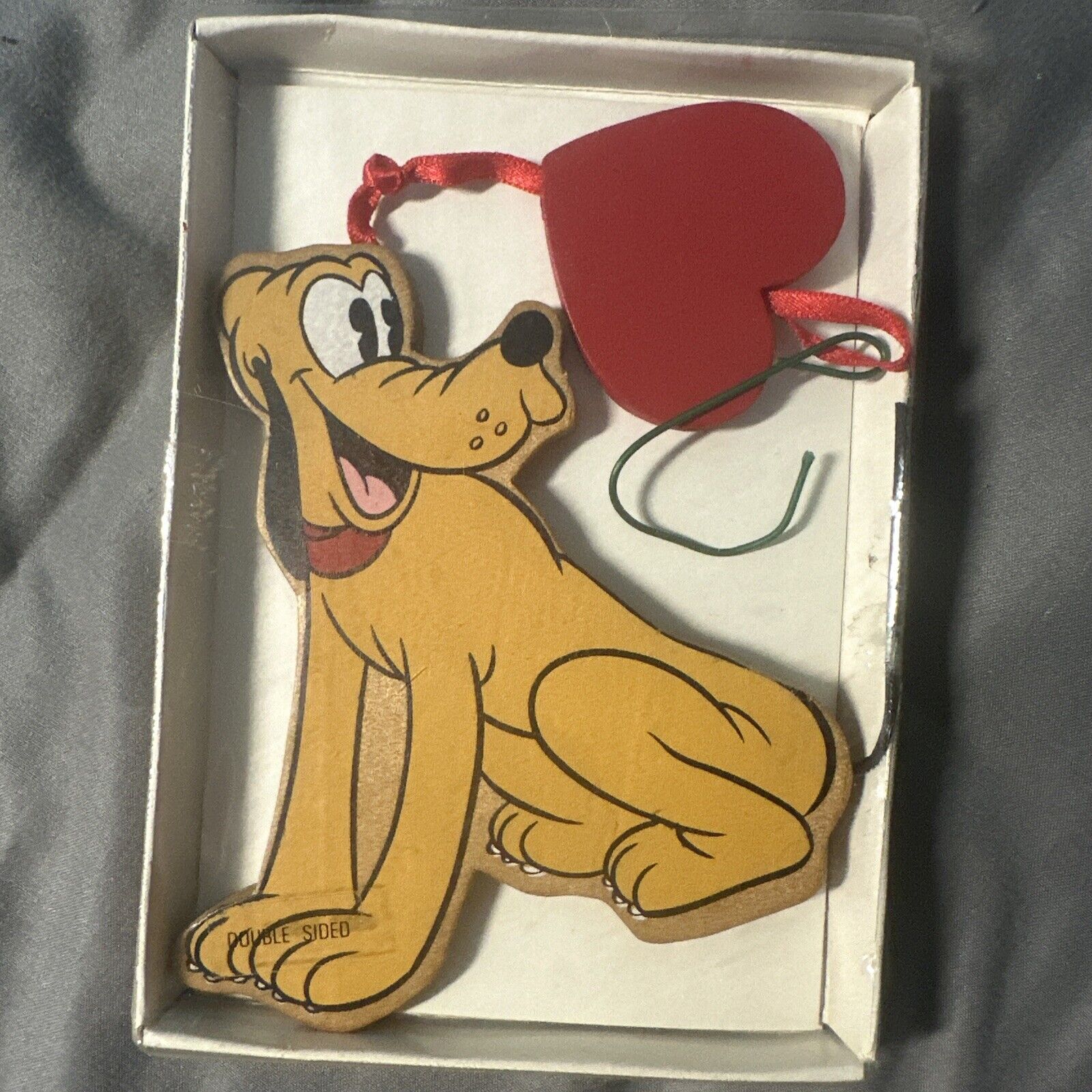 Vintage Wooden Disney Pluto Cut Out Christmas Ornament Kurt Adler