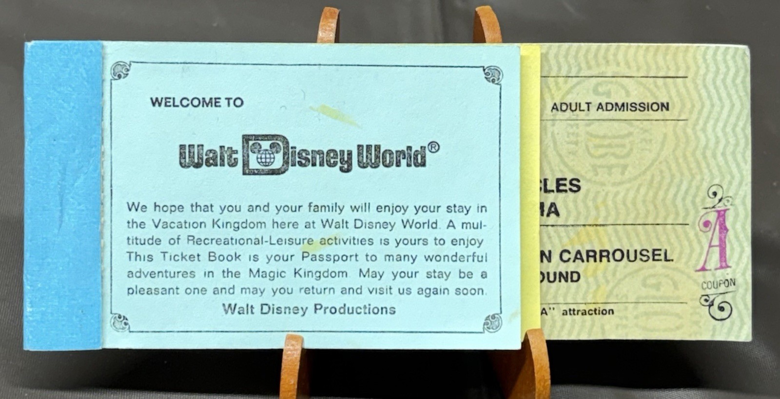 Walt Disney World 1975-76 9 Adventure Ticket Book Eastern Airlines Bicentennial
