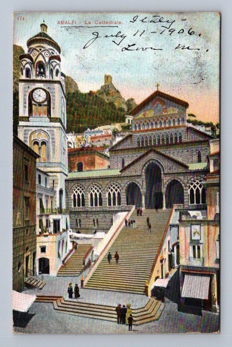 Antique Italy Postcard AMALFI la Cattedrale Cathedral 1906 Antique Italy Postcard AMALFI la Cattedrale Cathedral 1906