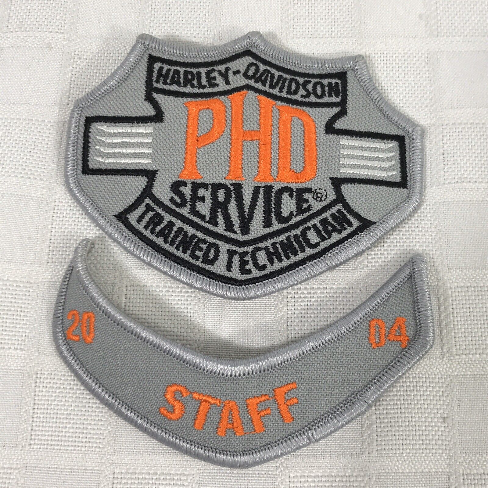 Harley Davidson Motorcycles PHD Service Trained Technician & 2004 Staff Patch