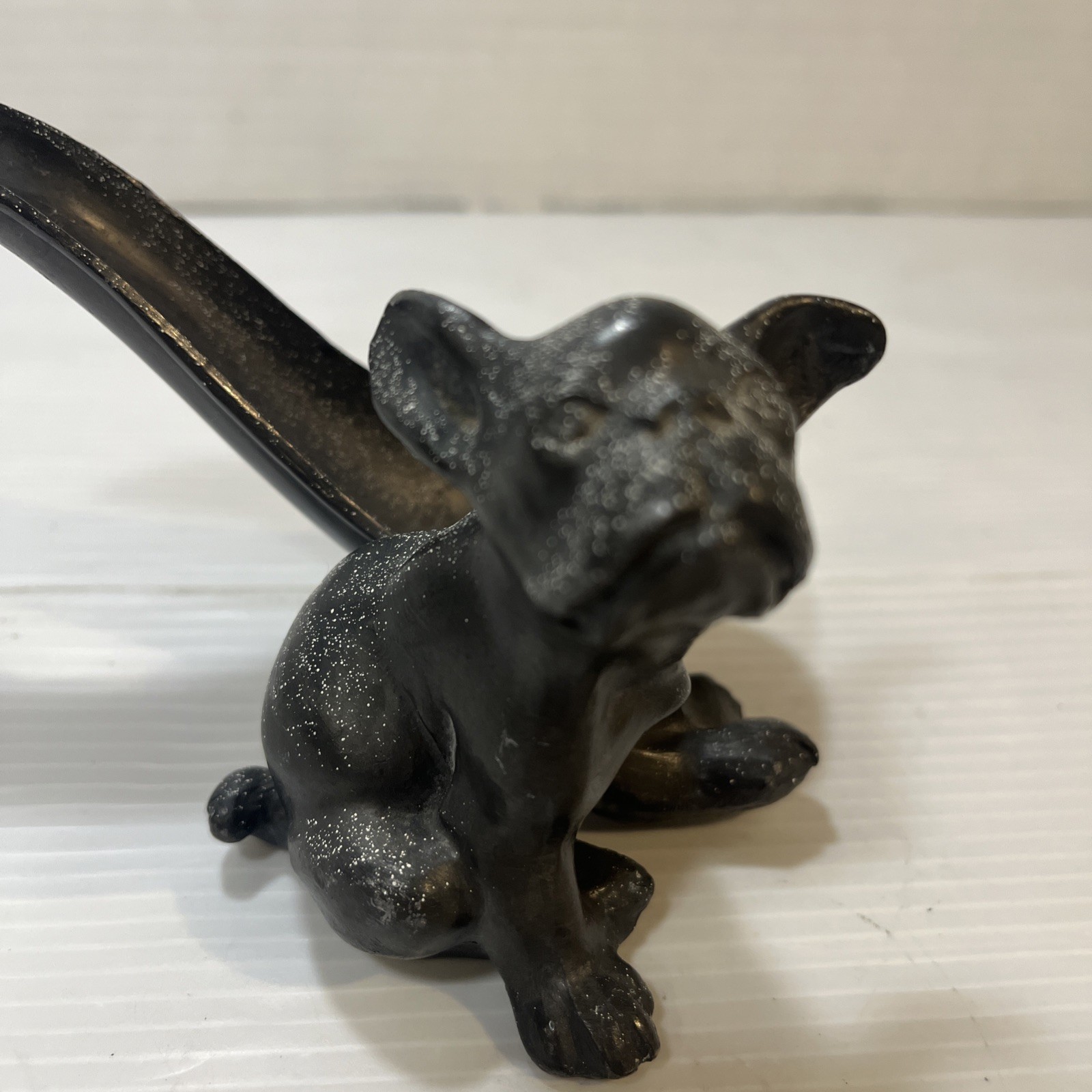 Antique French Bulldog Pipe Stand Holder Cast Metal Collectible Grey 3” Antique French Bulldog Pipe Stand Holder Cast Metal Collectible Grey 3”