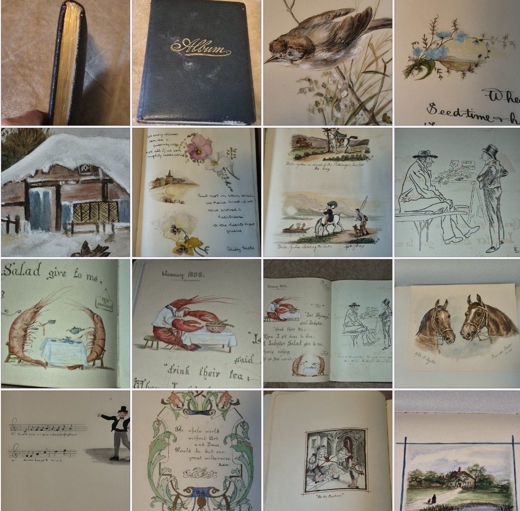 Antique Common Place Original Art Book/Late 1890's