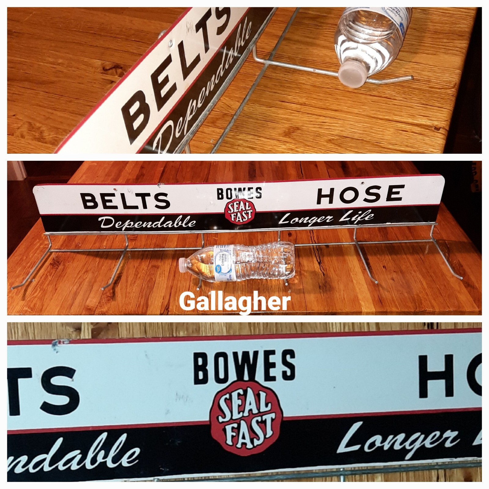 Vintage 50s'60s Bowes Seal Fast Advertising Metal Sign display belts hoses Rack Vintage 50s'60s Bowes Seal Fast Advertising Metal Sign display belts hoses Rack