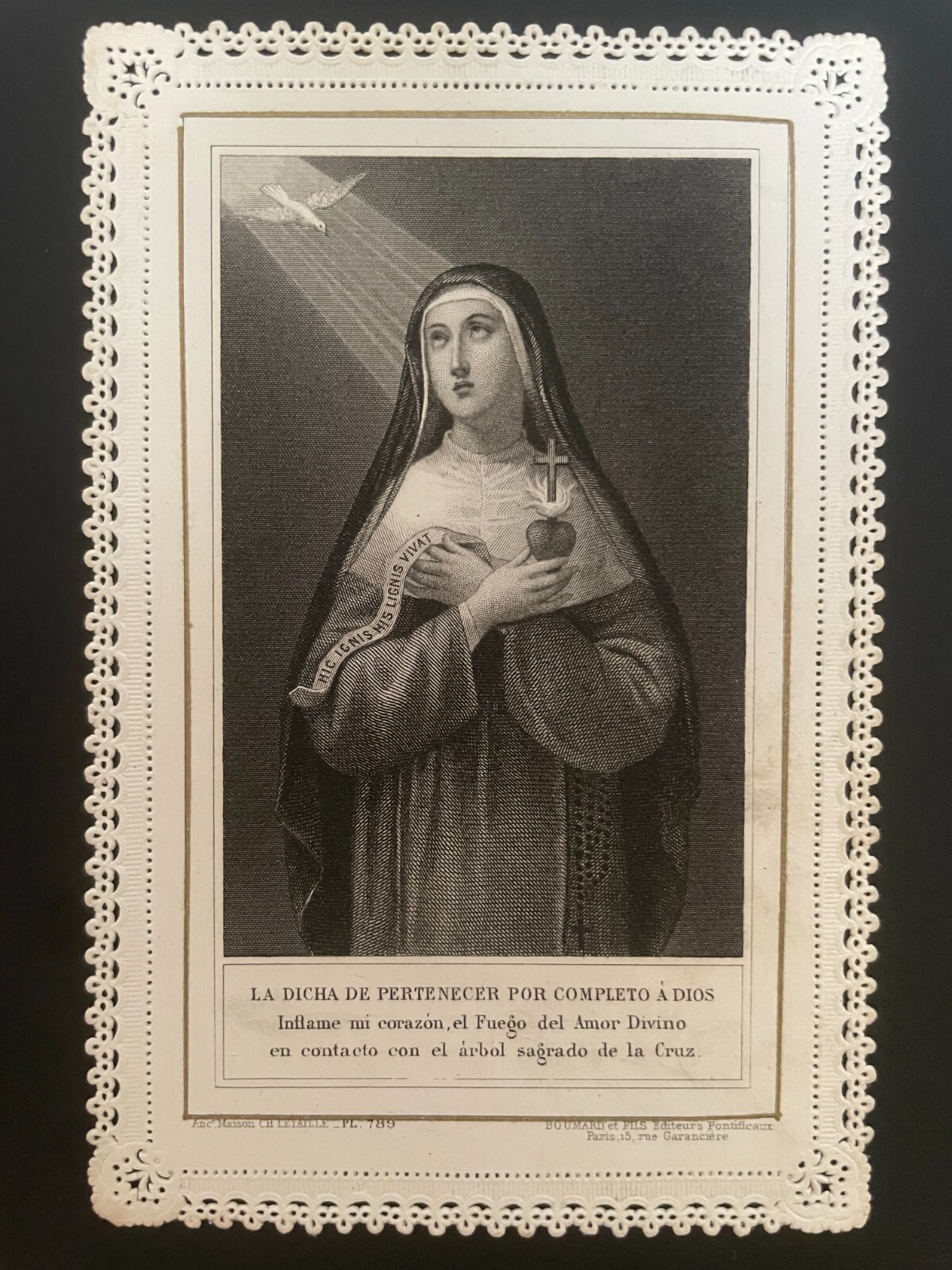 holy card santino merlettato canivet LETAILLE PL. 789 NUN. holy card santino merlettato canivet LETAILLE PL. 789 NUN.