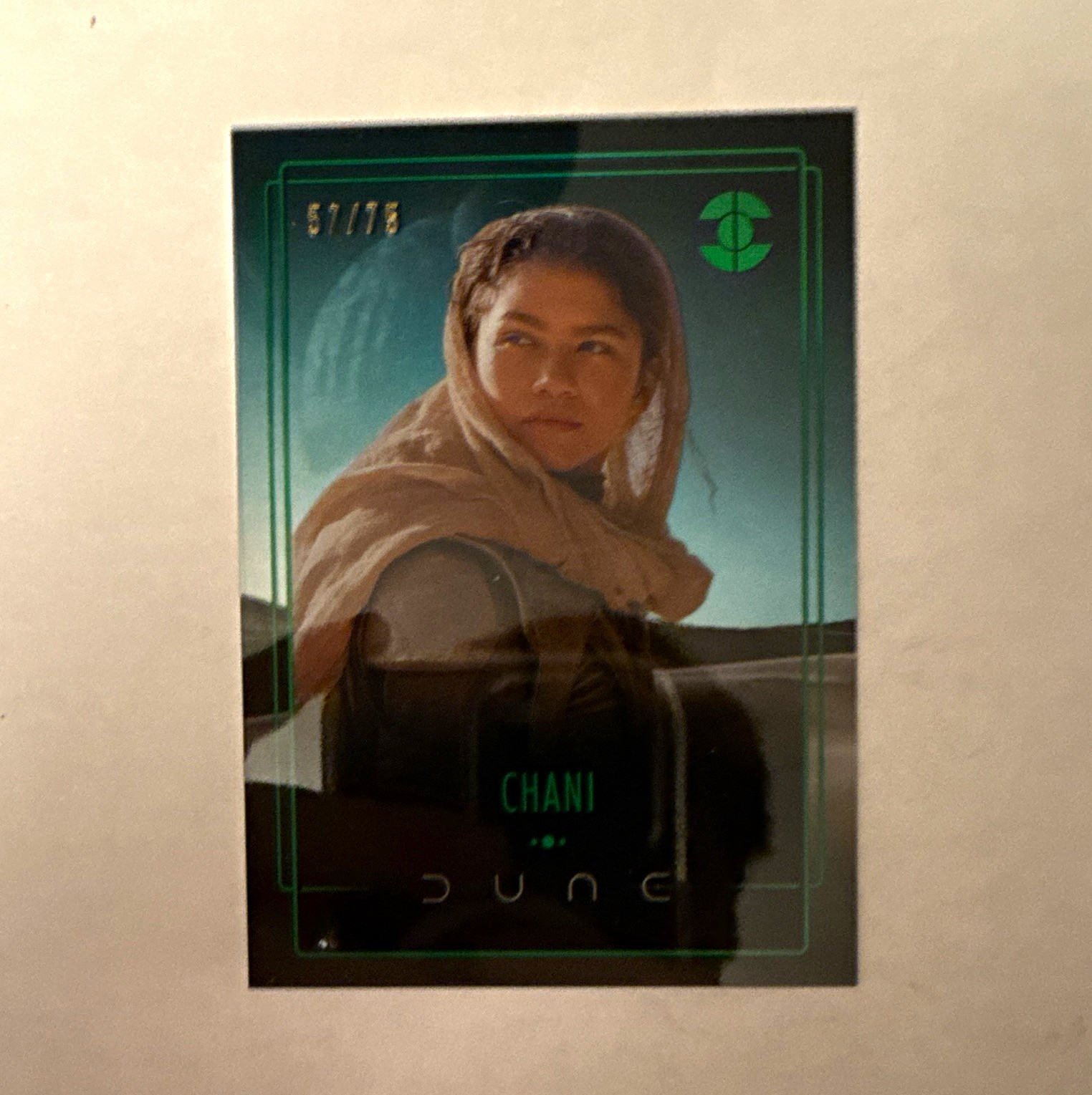 Topps 2024 Topps Chrome Dune Dune Armor Chani DA-2 Green Parallel /75 Topps 2024 Topps Chrome Dune Dune Armor Chani DA-2 Green Parallel /75