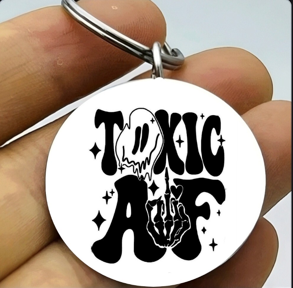 Cute Toxic Af Hot Skull Finger Art Cute Keychain Cute Toxic Af Hot Skull Finger Art Cute Keychain